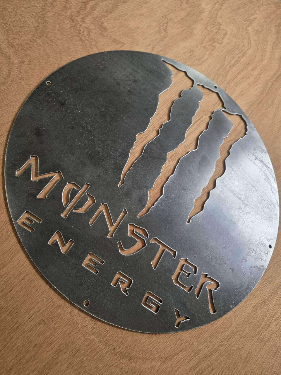 Alternate view of a Monster Energy inspired steel commission