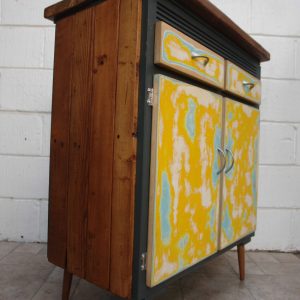 Bright Upcycled Vintage Cupboard