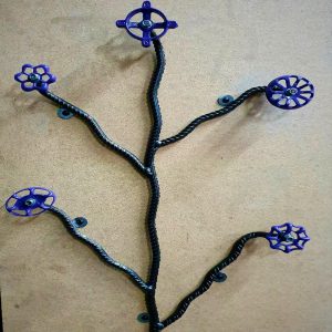 industrial flower hanger purple