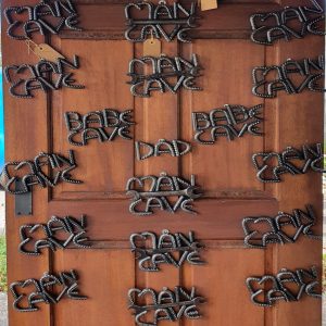 rebar signs on the door