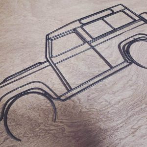 Land Rover Defender Silhouette Metal Wall Art
