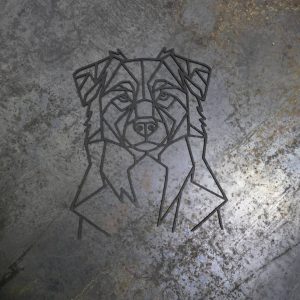 Border Collie Wooden Dog Silhouette