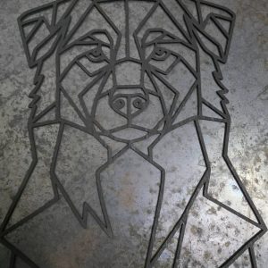 Border Collie Wooden Dog Silhouette