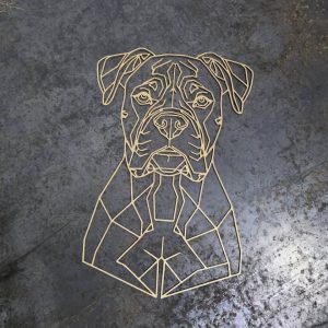 Boxer Wooden Dog Silhouette
