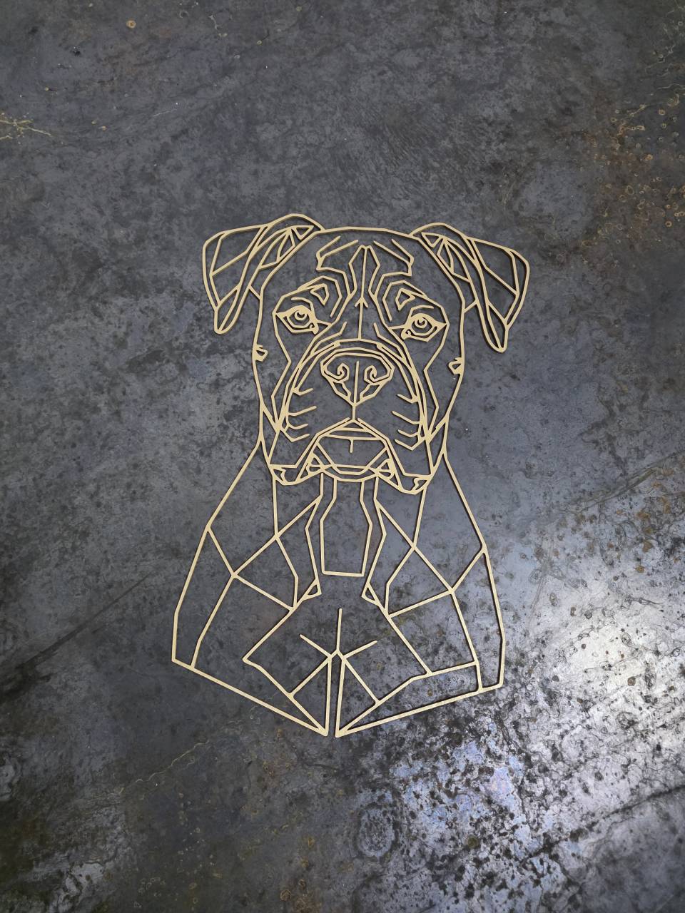 Boxer Wooden Dog Silhouette