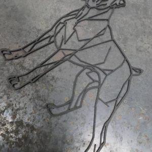 Boxer Full-Body Wooden Dog Silhouette