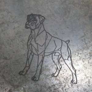 Boxer Full-Body Wooden Dog Silhouette