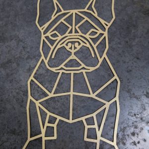French Bulldog Full-Body Wooden Dog Silhouette