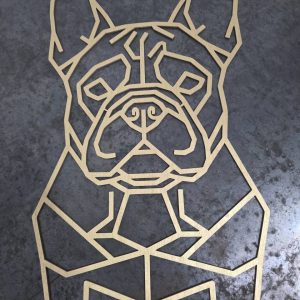 French Bulldog Head Wooden Dog Silhouette