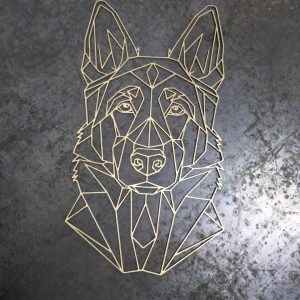 German Shepherd Head Wooden Dog Silhouette