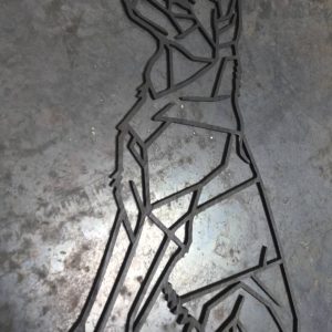 Sitting German Shepherd Wooden Dog Silhouette