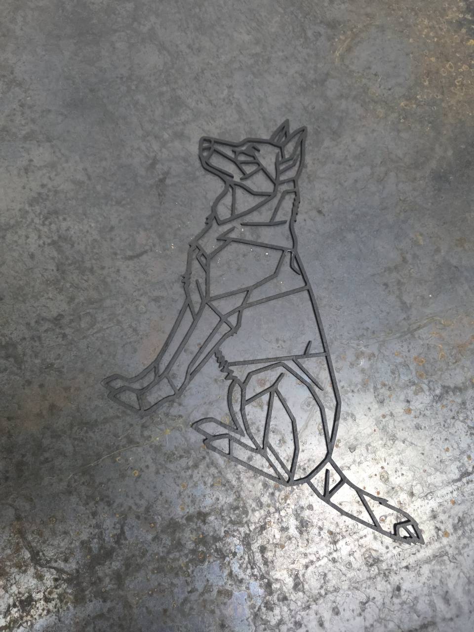 Sitting German Shepherd Wooden Dog Silhouette - Image 2