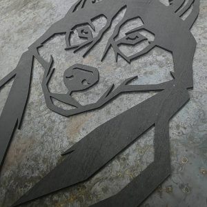 Husky Wooden Dog Silhouette