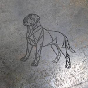 Mastiff Full-Body Wooden Dog Silhouette