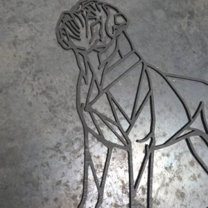 Mastiff Full-Body Wooden Dog Silhouette