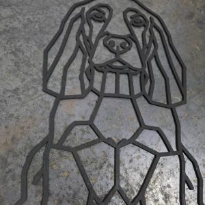 Front-Facing Spaniel Wooden Dog Silhouette