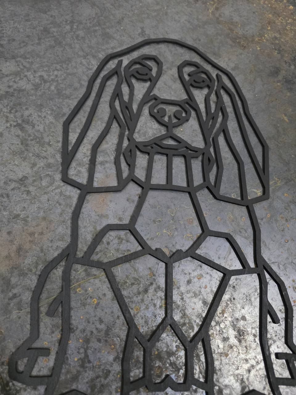 Front-Facing Spaniel Wooden Dog Silhouette - Image 2