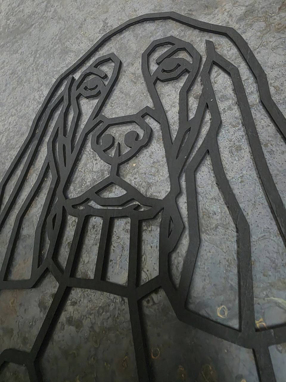 Front-Facing Spaniel Wooden Dog Silhouette - Image 3
