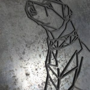 Staffordshire Bull Terrier Full-Body Wooden Dog Silhouette