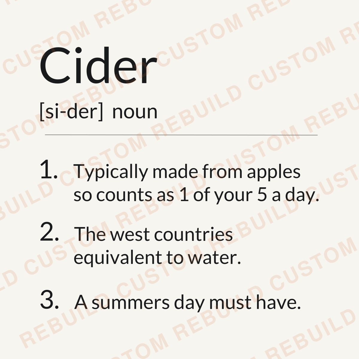 Cider Definition – Engraved Wooden Coaster
