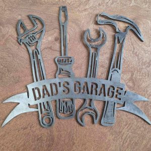 Dad’s Garage Tools Metal Wall Art