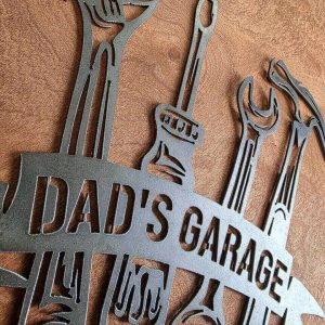 Dad’s Garage Tools Metal Wall Art