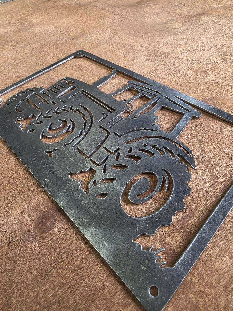 Farm tractor raw steel metal wall art – alternative product view