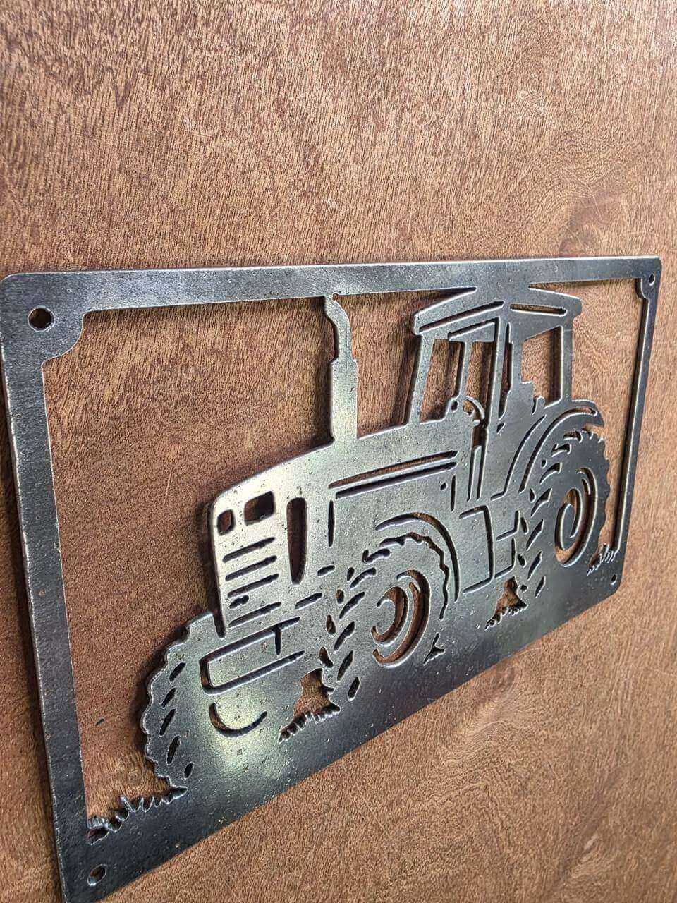 Farm tractor raw steel metal wall art – additional detail