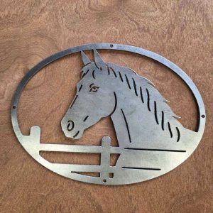 Horse Over Fence Metal Wall Art