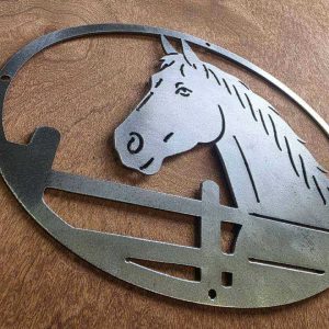 Horse Over Fence Metal Wall Art