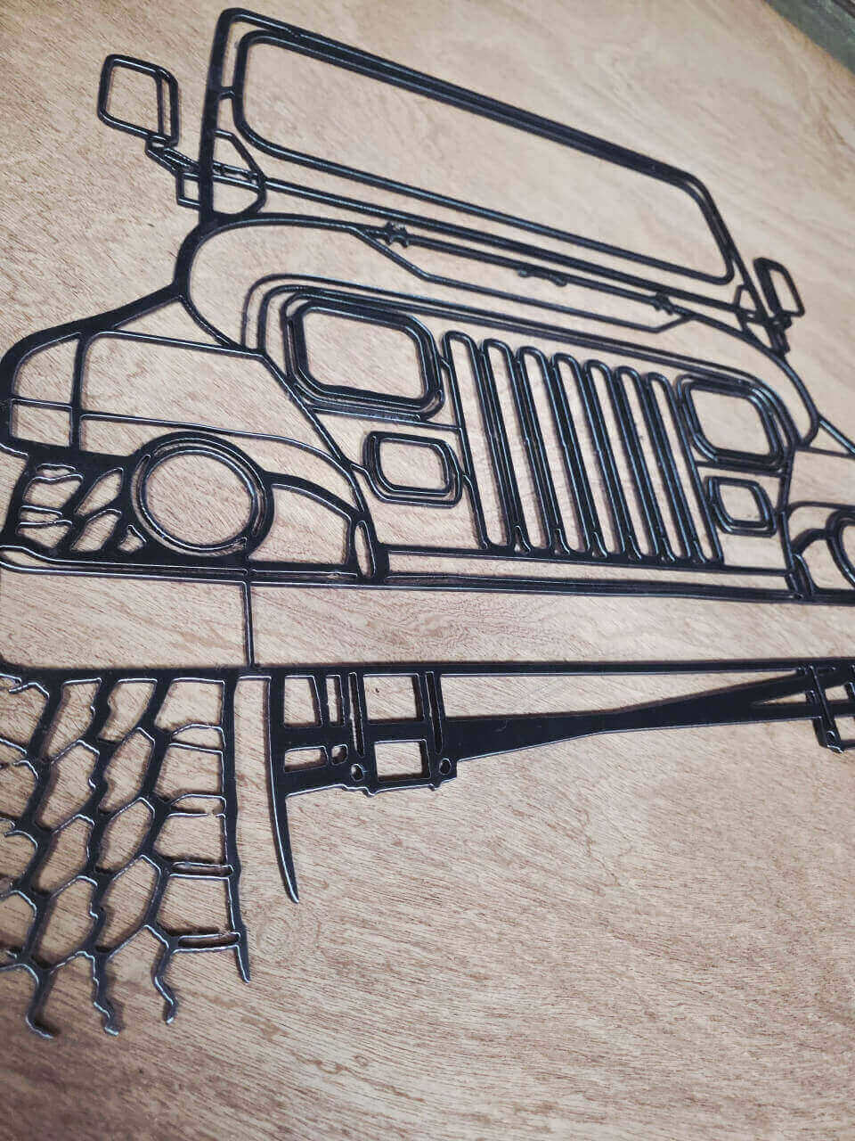 Jeep front-view raw steel metal wall art – alternative product view