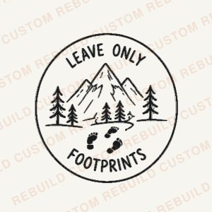 Leave Only Footprints – Engraved Wooden Coaster