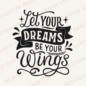 Let Your Dreams be Your Wings – Engraved Wooden Coaster