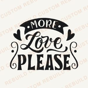 More Love Please – Engraved Wooden Coaster