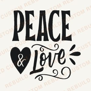Peace & Love – Engraved Wooden Coaster