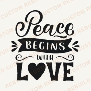 Peace Begins with Love – Engraved Wooden Coaster