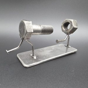 The Chase – Funny Nut and Bolt Sculpture