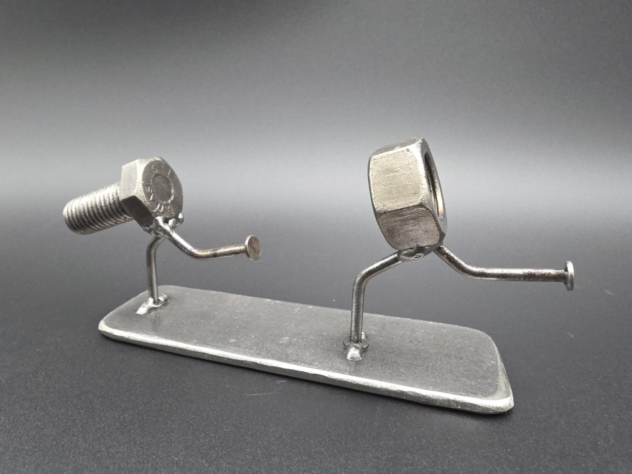 The Chase reclaimed steel ornament viewed along the metal base