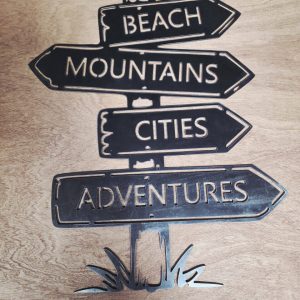 Customisable Travel Signpost Metal Wall Art