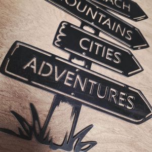 Customisable Travel Signpost Metal Wall Art