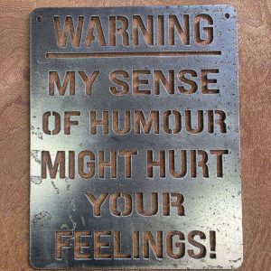Warning – My Sense of Humour Might Hurt Your Feelings Metal Sign